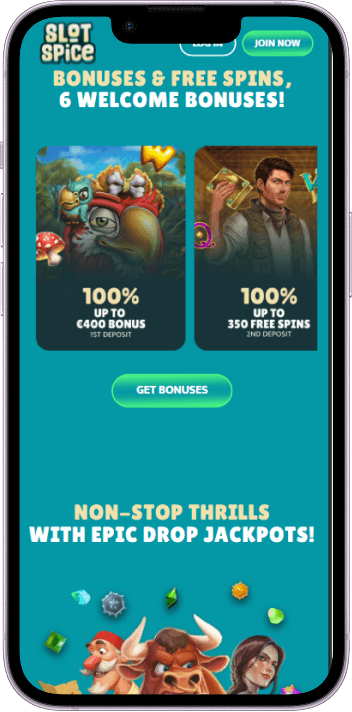 Slotspice bonusvy med tva valkomstkort